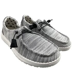 Hey Dude Wendy Stretch Yin Yang Slip On Moccasin Womens 6 Gray Boho Beach Casual